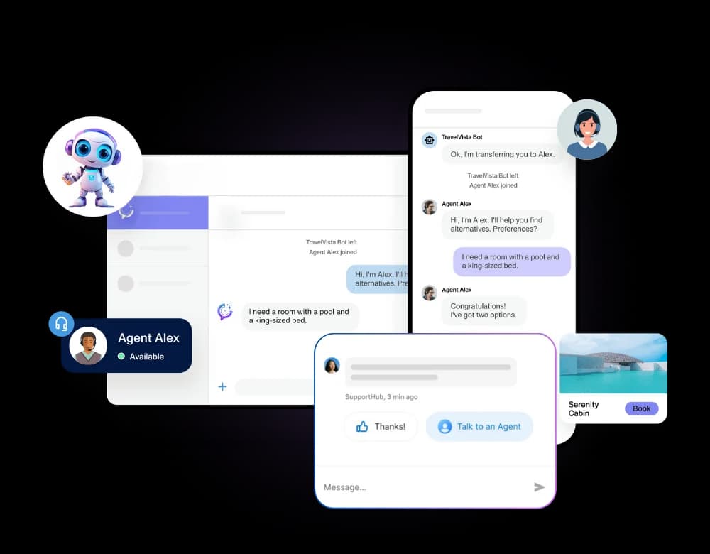 24/7 support chatbots - screenshot of the Textalky workflow