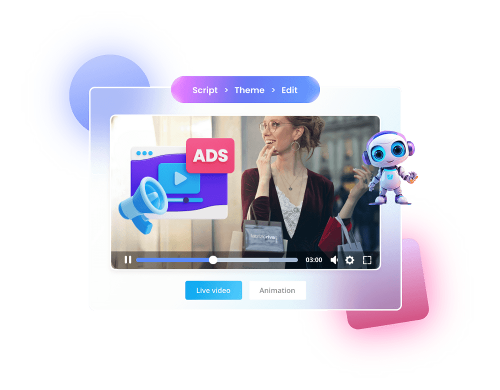 Automated video ads in minutes — screenshot of the Textalky workflow